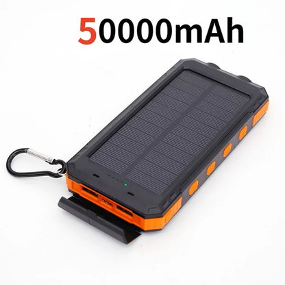 200000Mah Solar Power Bank Outdoor Wild Fishing Camping Ultra-Large Capacity Mobile Power Portable with Compass Rapid Charging ﻿